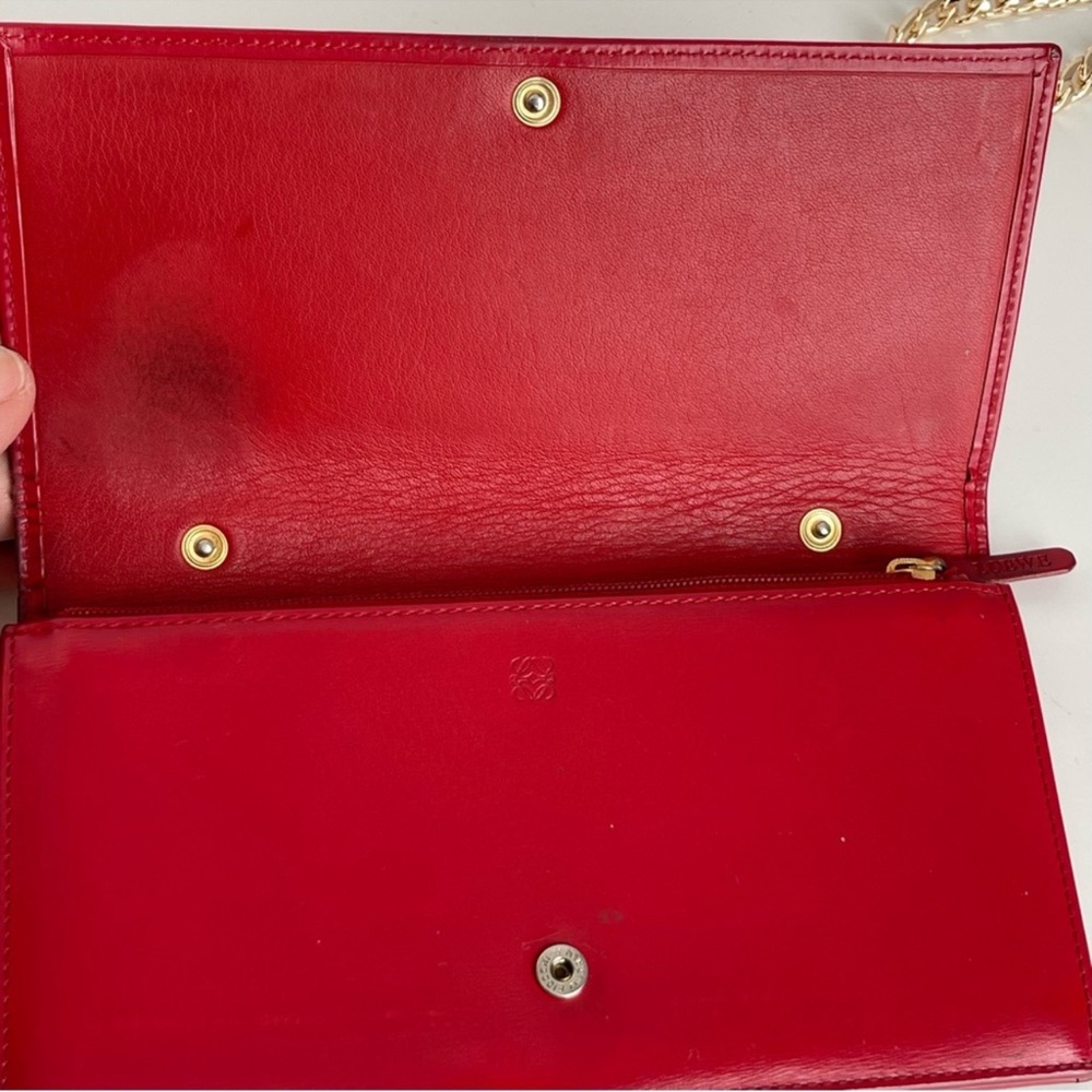 Loewe Red Leather Chain Wallet - Picture 15 of 16